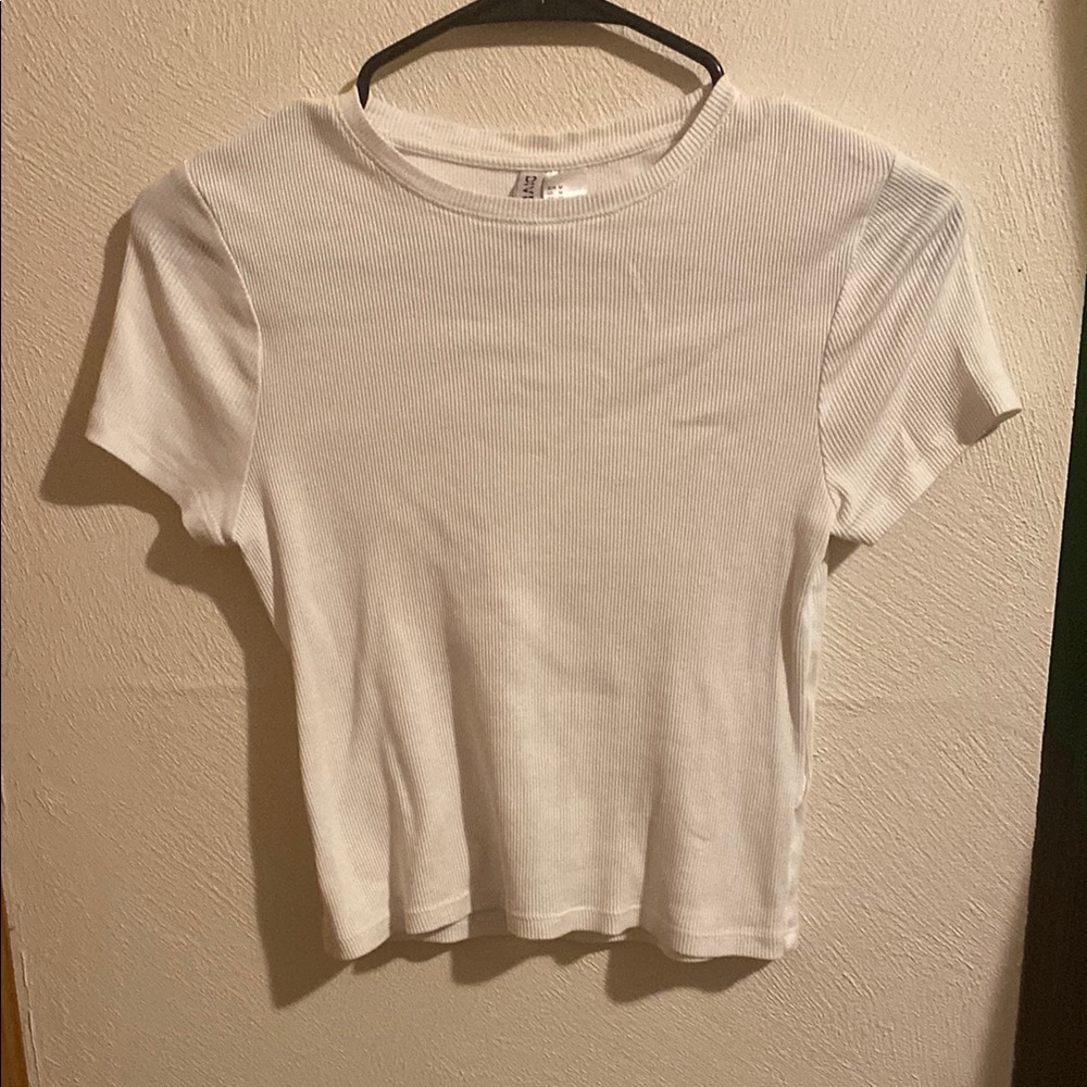 Classic White Ribbed T-Shirt